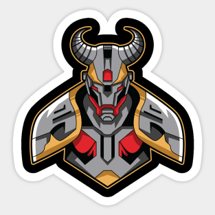 Bull Cyborg Illustration Sticker